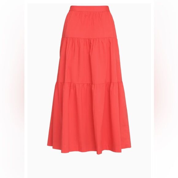 Staud red A-Line Women's midi skirt size 00 - Picture 1 of 7